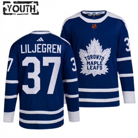 Toronto Maple Leafs tröja Timothy Liljegren 37 Adidas 2022-23 Blå Reverse Retro 2.0 Authentic - NHL Tröjor Barn